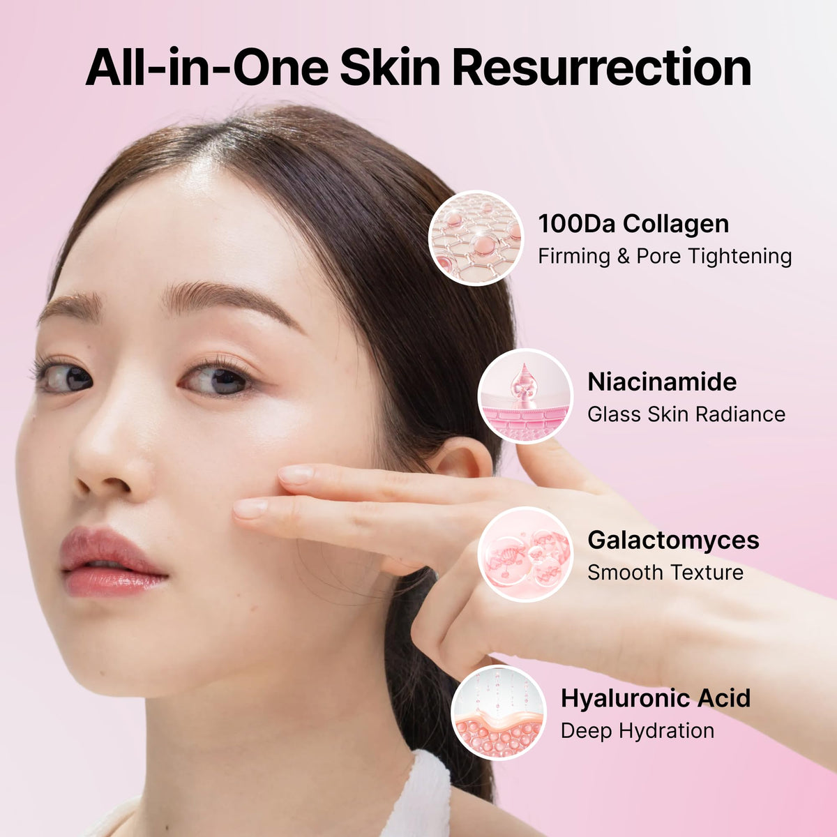 Transparent SEONGLOW mask sheet indicating active ingredient absorption