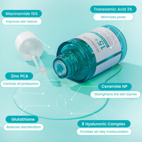 SEONGLOW highlight of glutathione and zinc PCA ingredients for refined skin texture