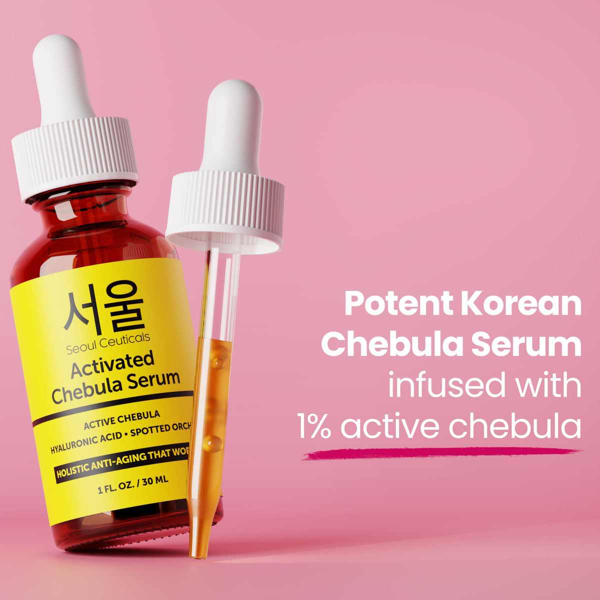 SeoulCeuticals Chebula Active Serum silky texture ready for application