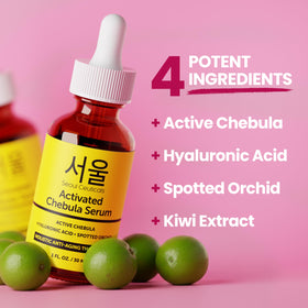SeoulCeuticals Chebula Active Serum drop on skin demonstrates immediate hydration