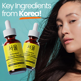 SeoulCeuticals Chebula Active Serum gel swatch reveals smooth, hydrated skin