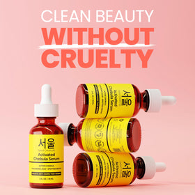 SeoulCeuticals Chebula Active Serum pump closeup shows controlled, precise dispensing