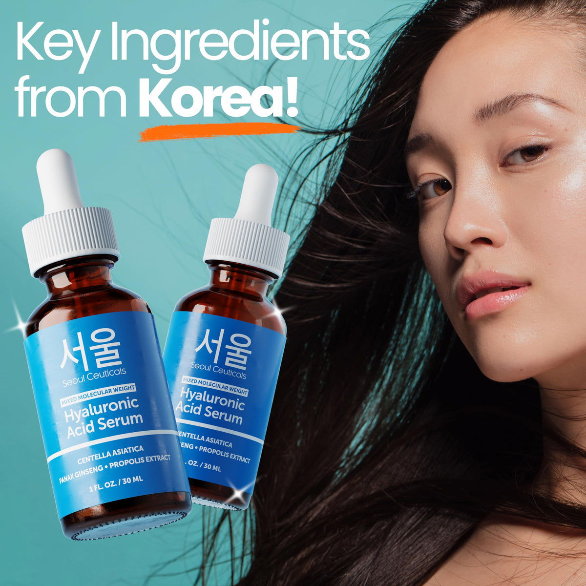 SeoulCeuticals hydration-boost visual communicates a dewy complexion.
