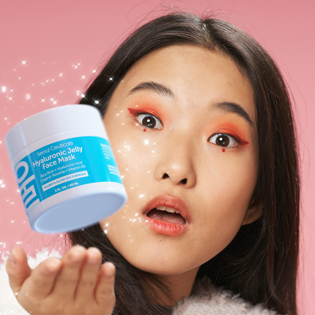 SeoulCeuticals jelly mask texture spreading to show moisture-rich, non-drying formula.