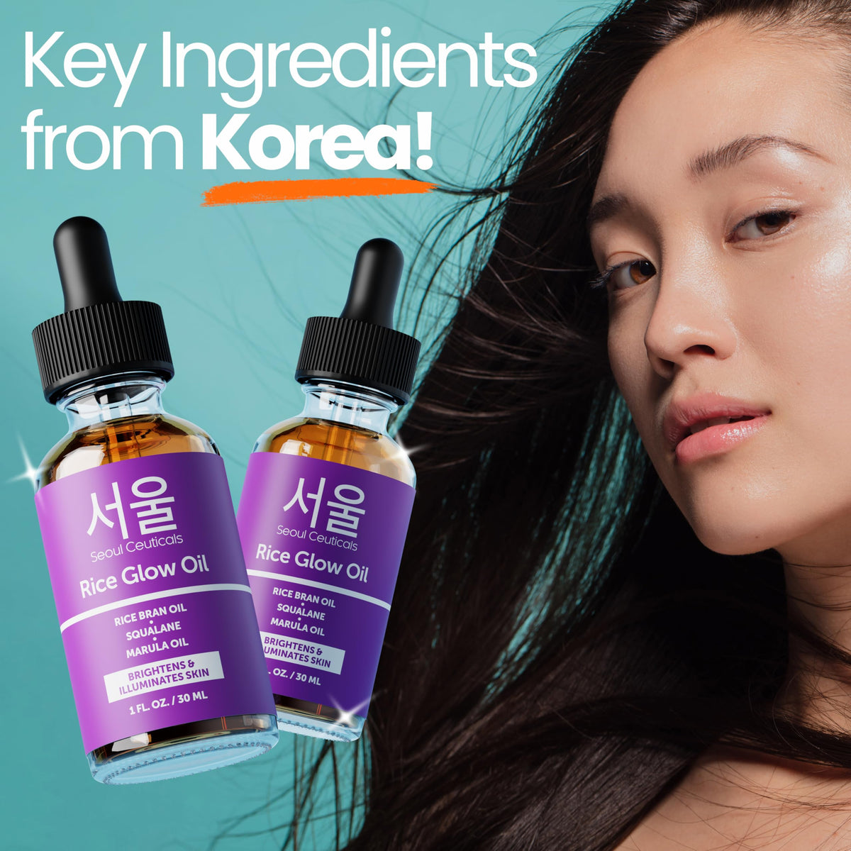 SeoulCeuticals K-beauty routine step with rice oil.