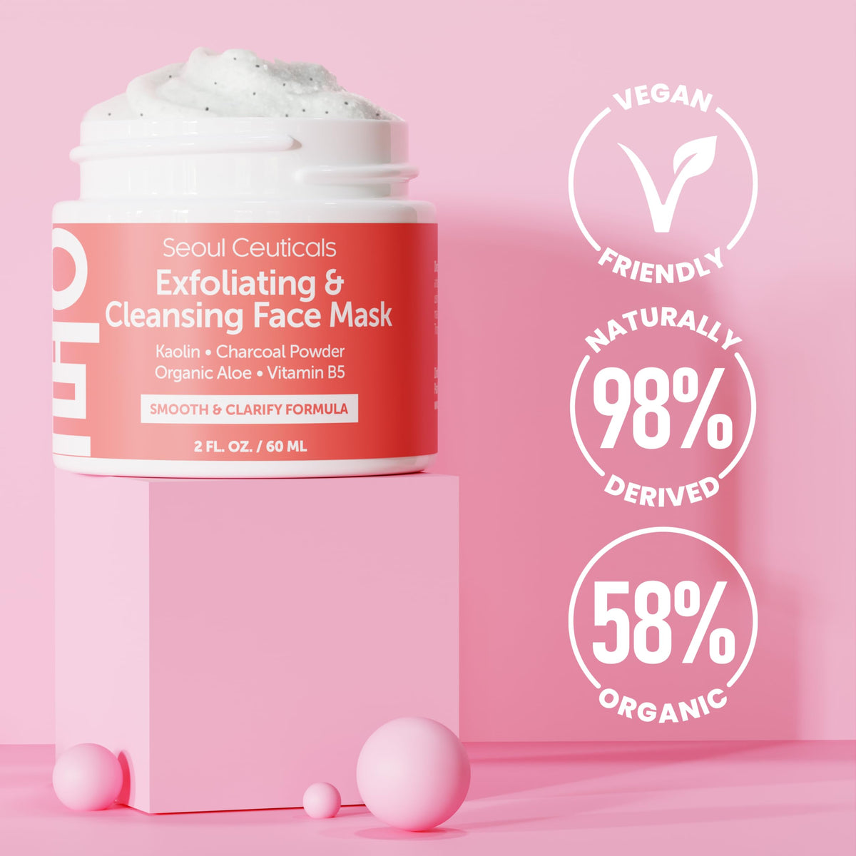 SeoulCeuticals Korean Face Scrub with aloe vera and vitamin B5 soothing hydration