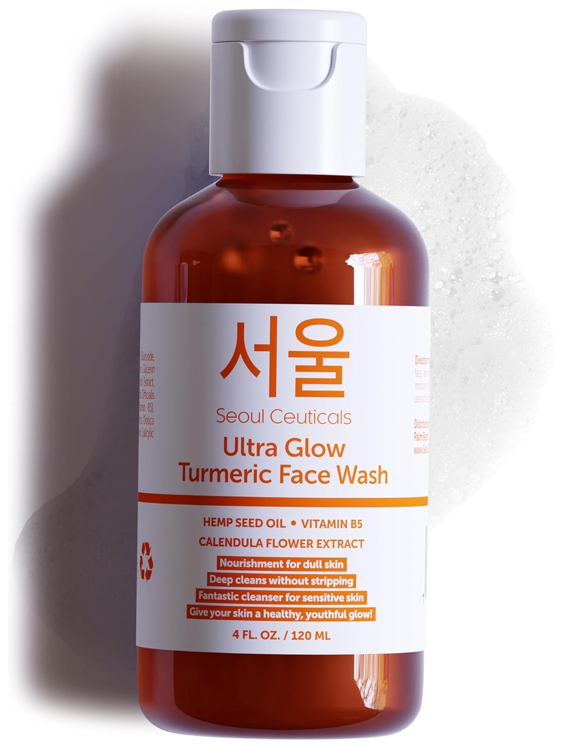 SeoulCeuticals Korean Turmeric Face Wash bottle showing gentle daily cleansing for dry, sensitive skin