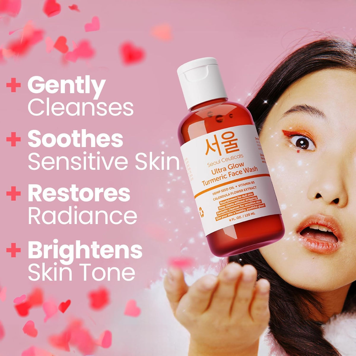 SeoulCeuticals Korean Turmeric Face Wash foam demonstrating soft hydrating lather