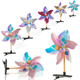 Sepco sequin pinwheel hairpin on an alligator clip for secure styling