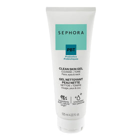 SEPHORA Collection Clean Skin Gel Cleanser bottle showing unscented formula for sensitive skin.