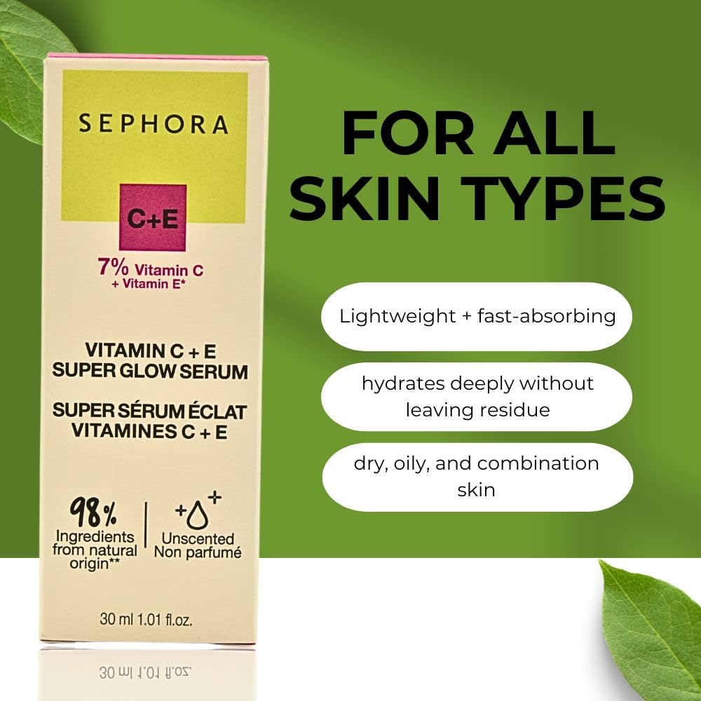 SEPHORA Super Glow Serum clinical-results illustrate improved radiance and even tone.