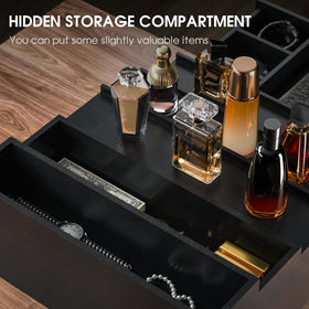 Sephyroth 5T bamboo organizer hidden compartment highlighted for valuables.