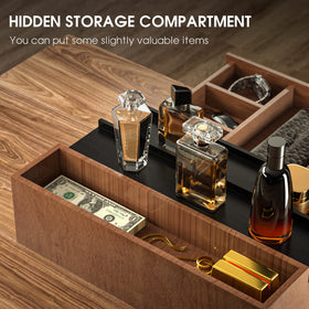 Sephyroth bamboo organizer with walnut black finish complements any dresser