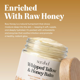SERABEL Tallow and Honey Balm face application; gentle care for sensitive skin