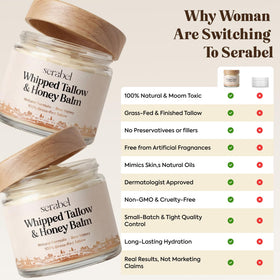 SERABEL Tallow and Honey Balm sensitive skin; unscented, suitable for dryness