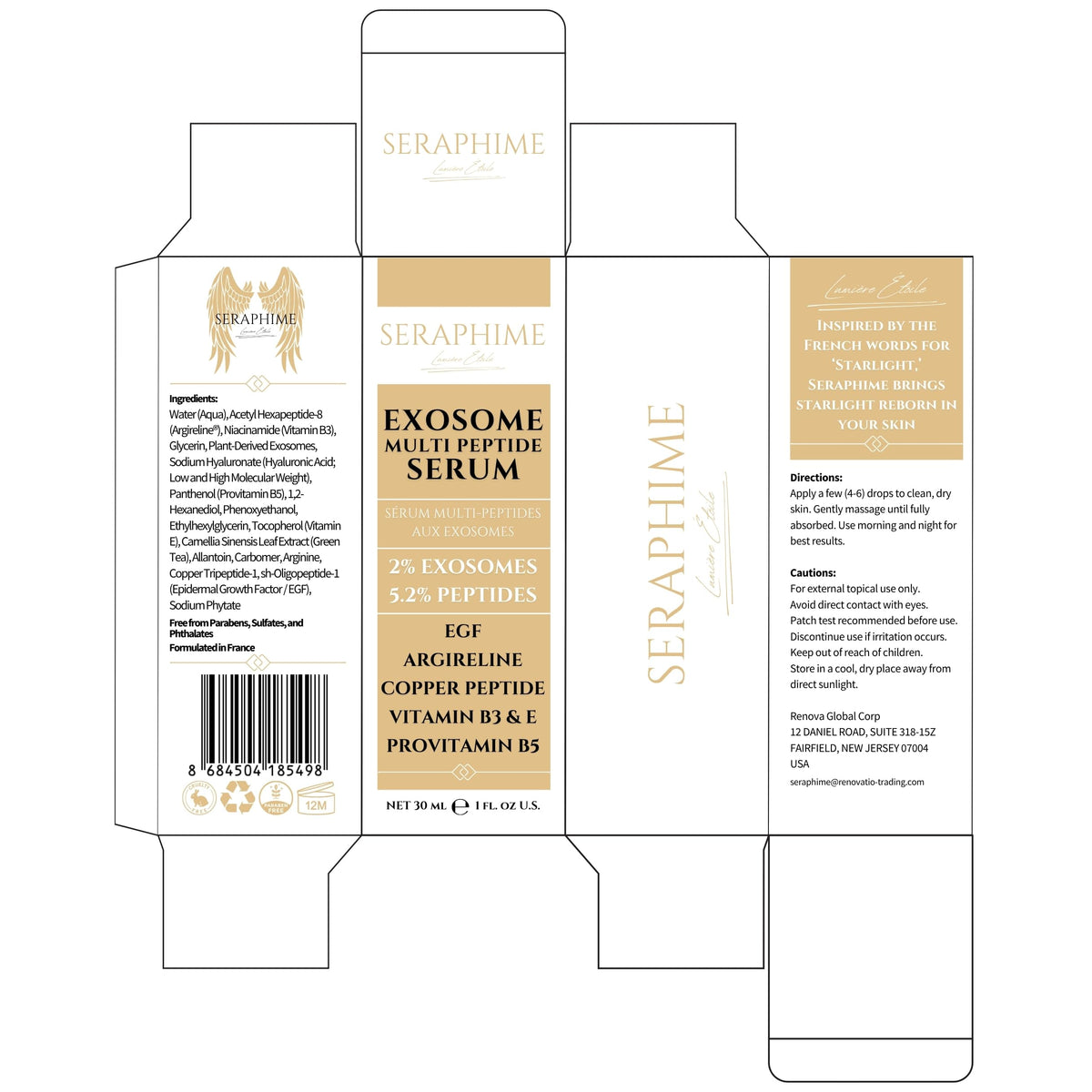 Seraphime Exosome Serum glow on skin hints at radiant results.
