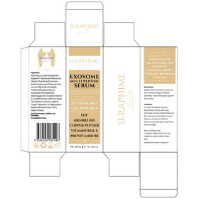Seraphime Exosome Serum glow on skin hints at radiant results.