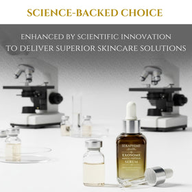 Seraphime Exosome Serum hydration close-up illustrates deep moisture and glow.