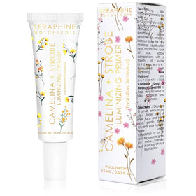 Seraphine Botanicals Camelina + Strobe primer provides radiant, smooth makeup base.