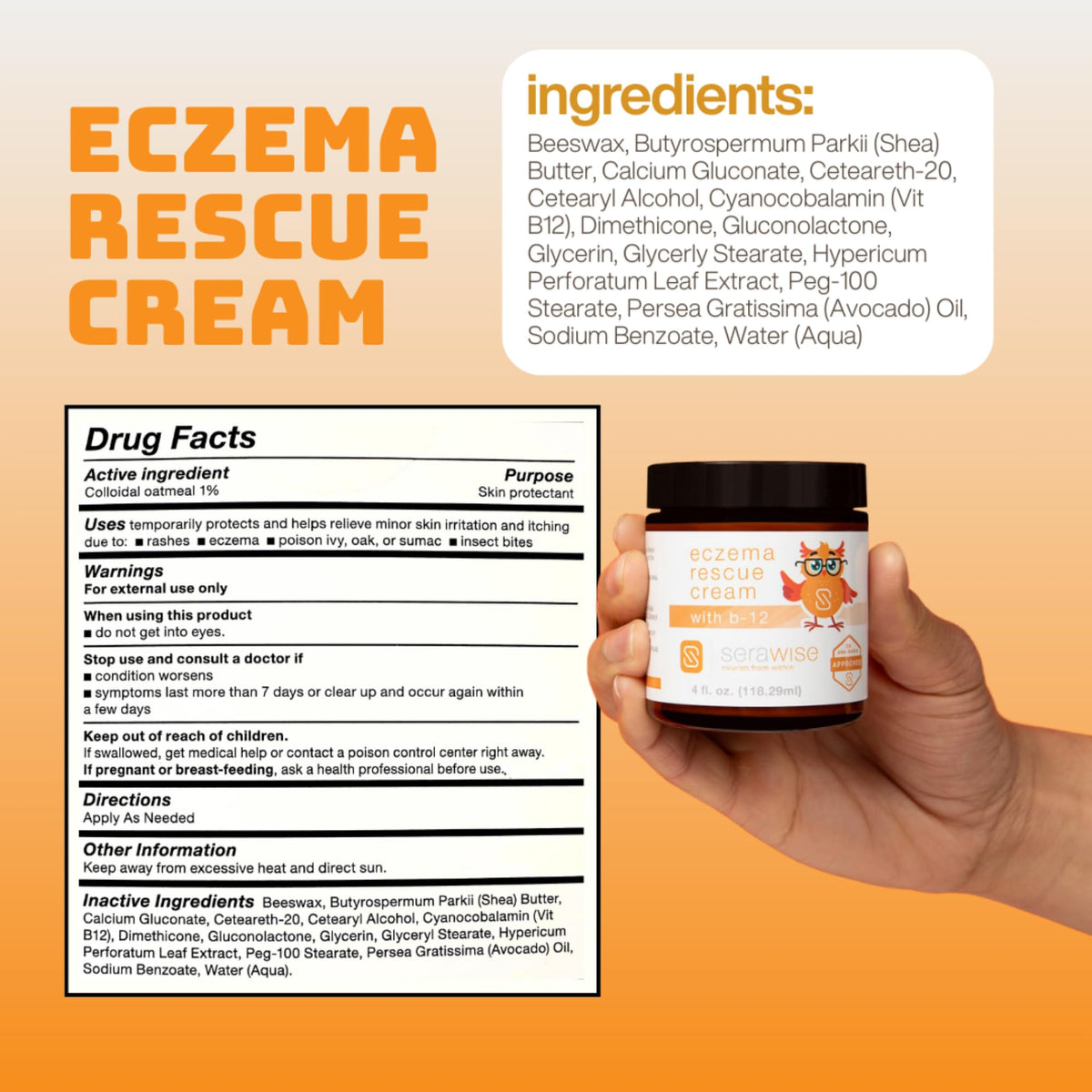 Serawise colloidal oatmeal ingredient close-up showing gentle hydration.