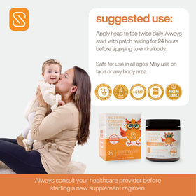 Serawise face and body use demonstrates all-ages safety.