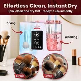 Serena Beauty 5-minute cycle delivers quick, thorough brush cleaning