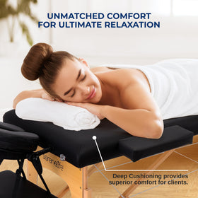 SereneLife massage table features non-slip foot pads for stable setup