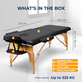 SereneLife massage table measures 84 inches long for versatile treatments