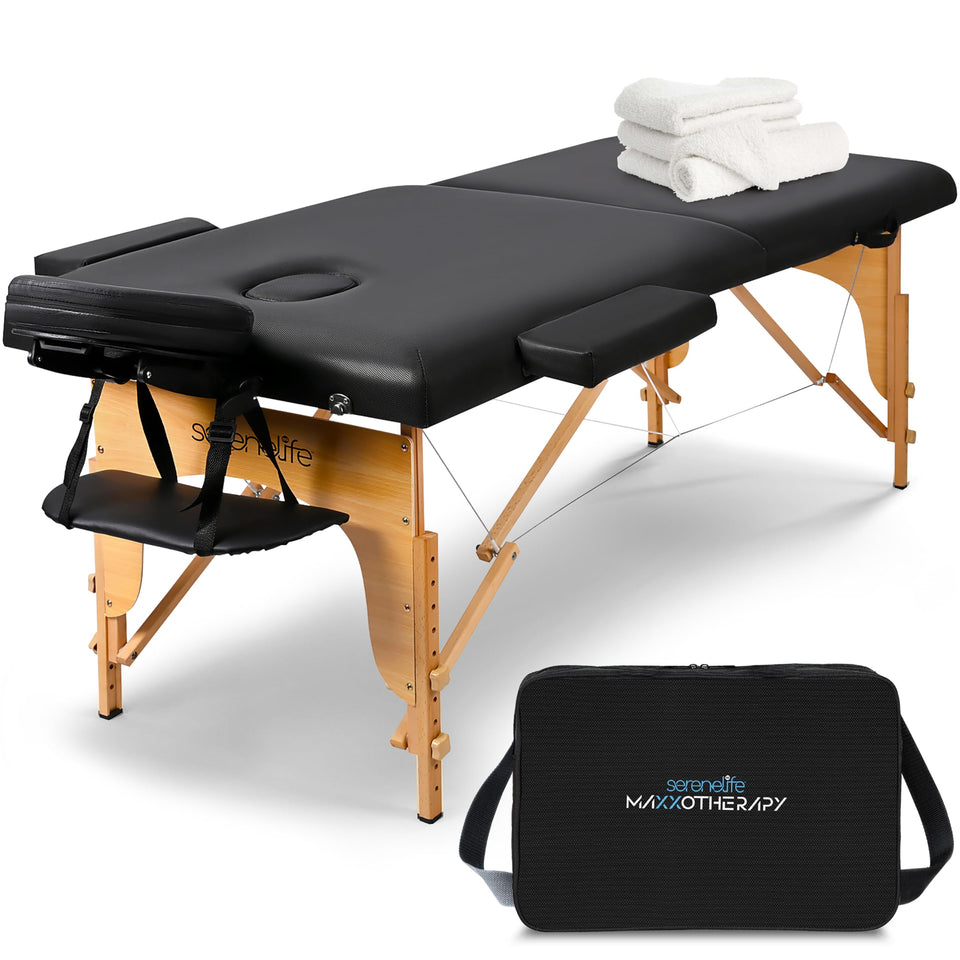 SereneLife portable massage table with foam padding for luxurious client comfort