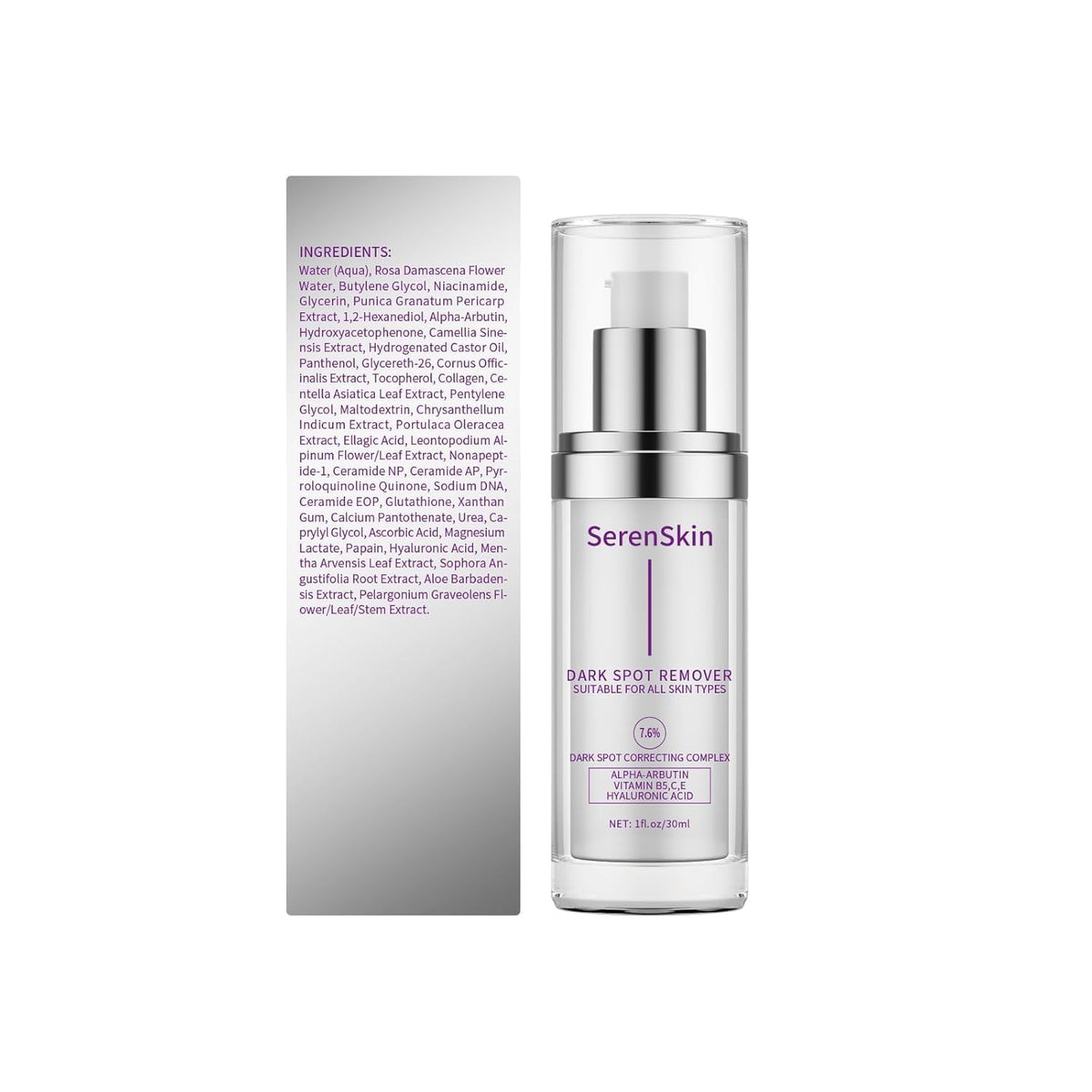 SerenSkin serum promises brighter, more even skin with consistent use.