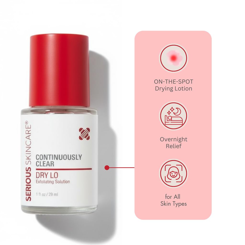 DRY-LO pink sediment visible, illustrating sulfur-rich formula for pore care.