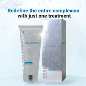 Serious Skincare Firm A Face XR cream on face highlights smoothing action