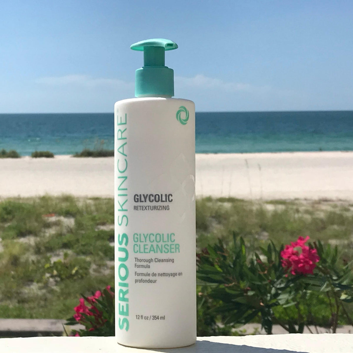 Serious Skincare Glycolic Cleanser night routine application on face and neck