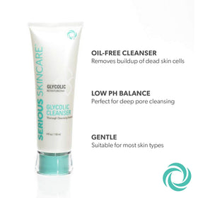 Texture close-up of creamy formula signaling oil-free, non-drying cleansing