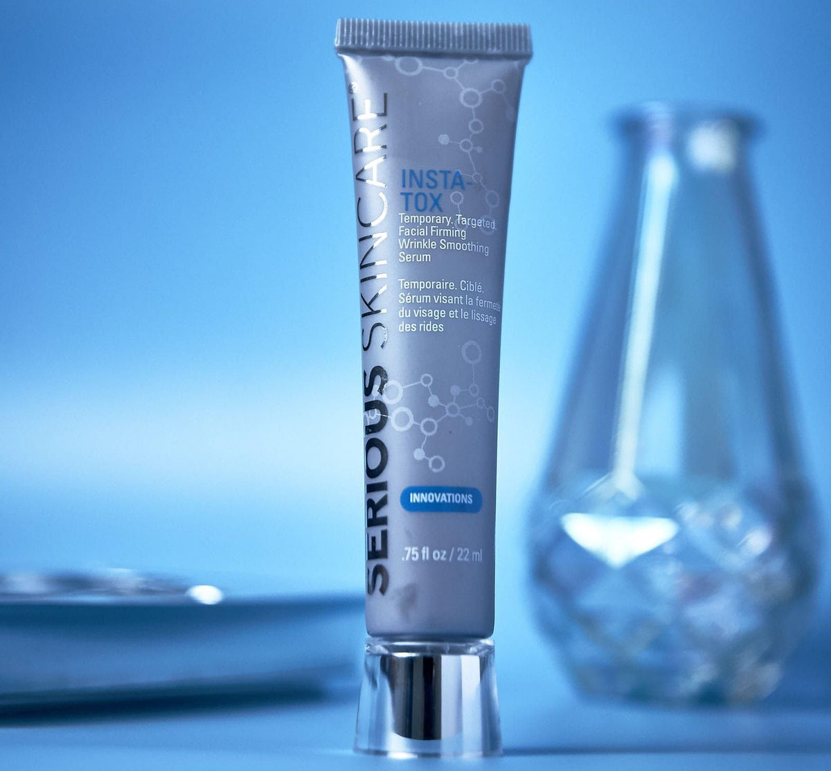 Serious Skincare INSTA-TOX quick results timer suggesting minutes to notice.