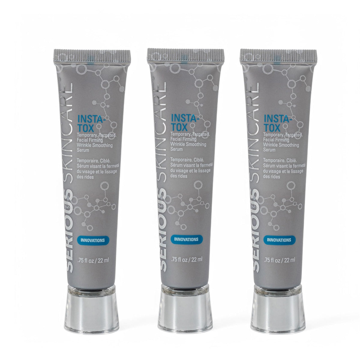 Serious Skincare INSTA-TOX serum bottle ready for quick at-home tightening.