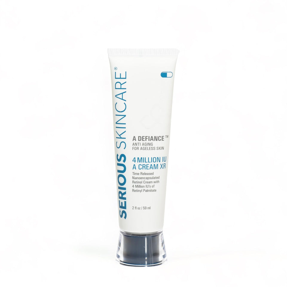 Serious Skincare Retinol Cream bottle shown for daily anti-aging use.