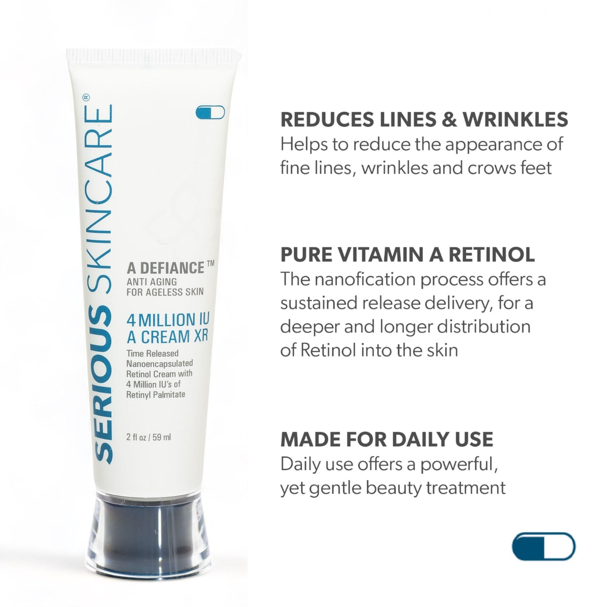 Serious Skincare Retinol Cream packaging highlights premium formula.