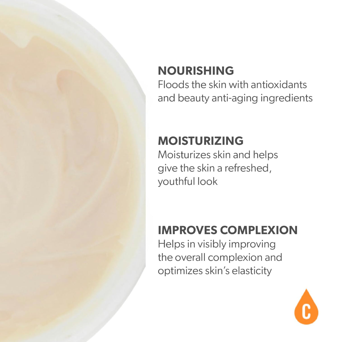 Serious Skincare Serious-C3 Plasma Restore cream texture shot suggests luxurious, soothing moisture