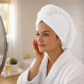 Seritaine towel close-up reveals dense, absorbent weave for fast drying.