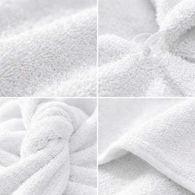 Seritaine wrap with secure button closure enables a hands-free routine.