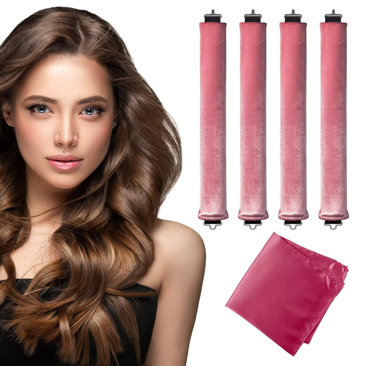 Seritant heatless curls with satin head scarf for overnight, frizz-reducing waves