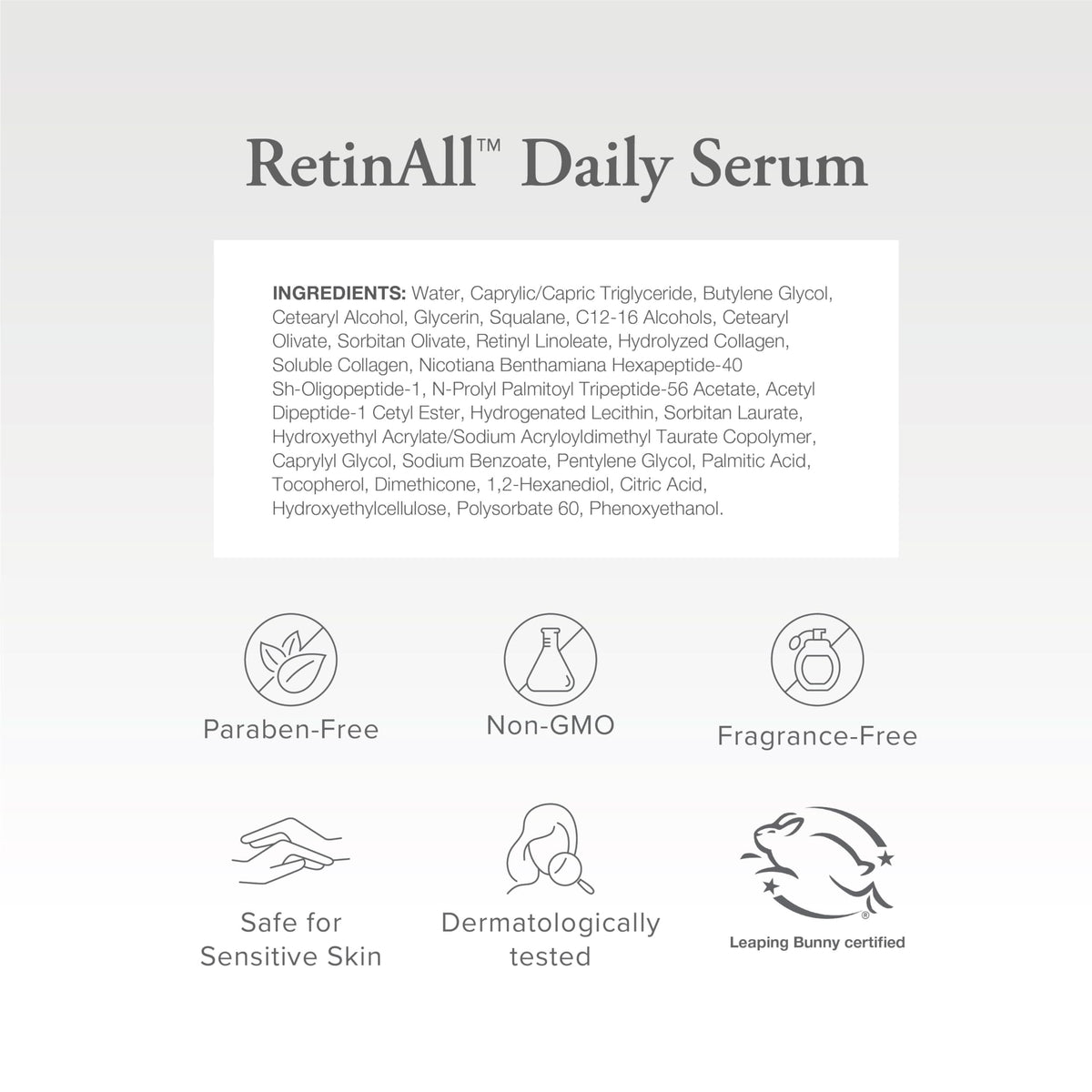 Serovital RetinAll close-up shows gentle, non-irritating formula