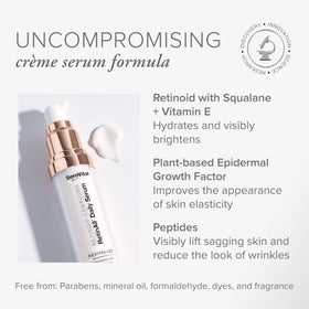 Serovital RetinAll serum drop emphasizes easy application and smooth texture
