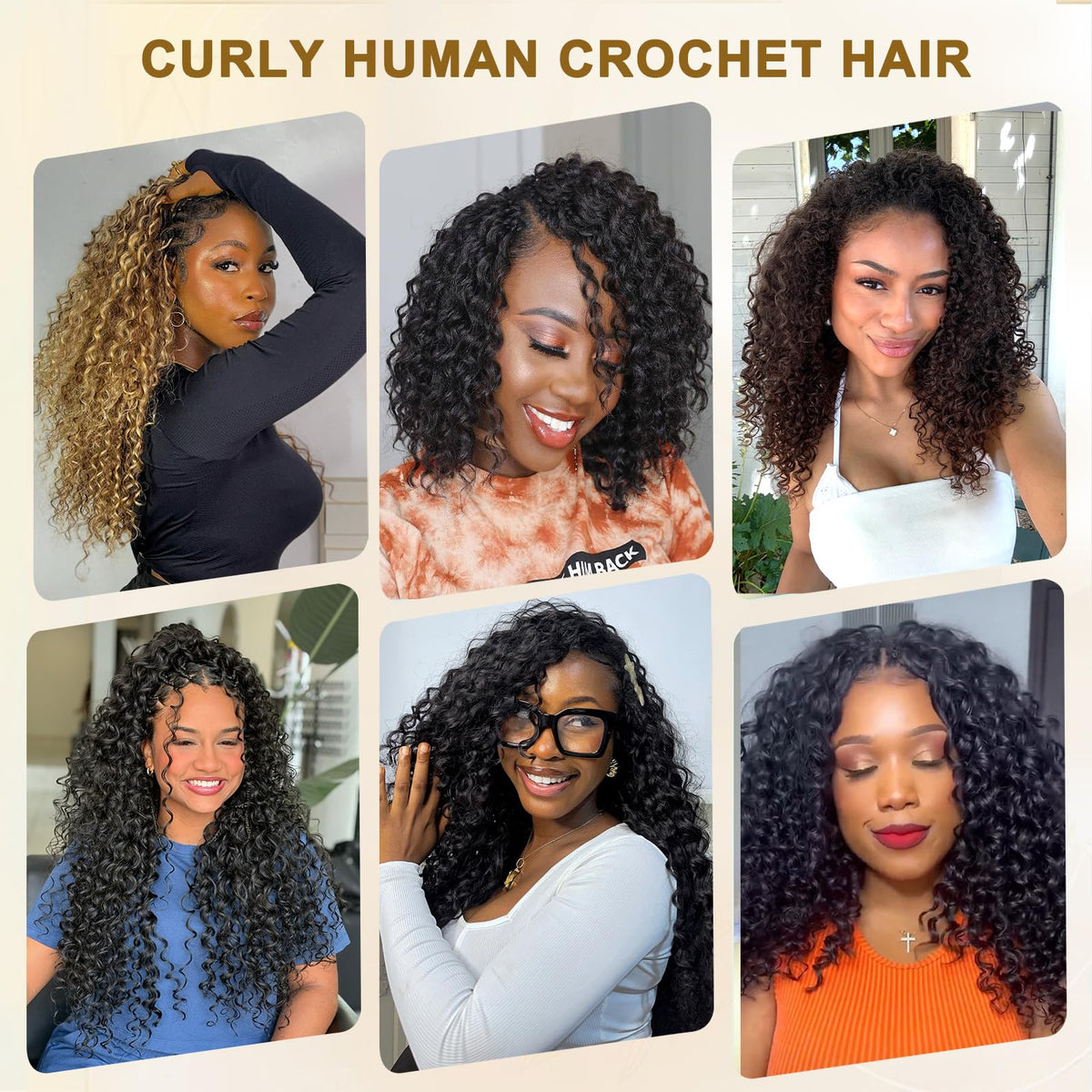 Serreal Gogo Curl 18-inch natural black look demonstrates full-bodied length.