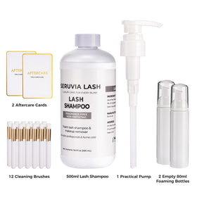 Seruvia Lash two empty foaming bottles for precise dispensing.