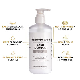 Seruvia Lash foaming bottles set for easy dispensing.