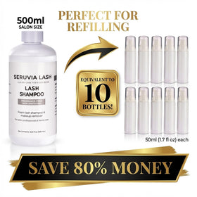 Seruvia Lash twelve cleansing brushes for meticulous lash grooming.