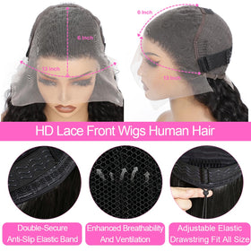 Serwell pre-plucked deep-part wet and wavy wig for easy styling.
