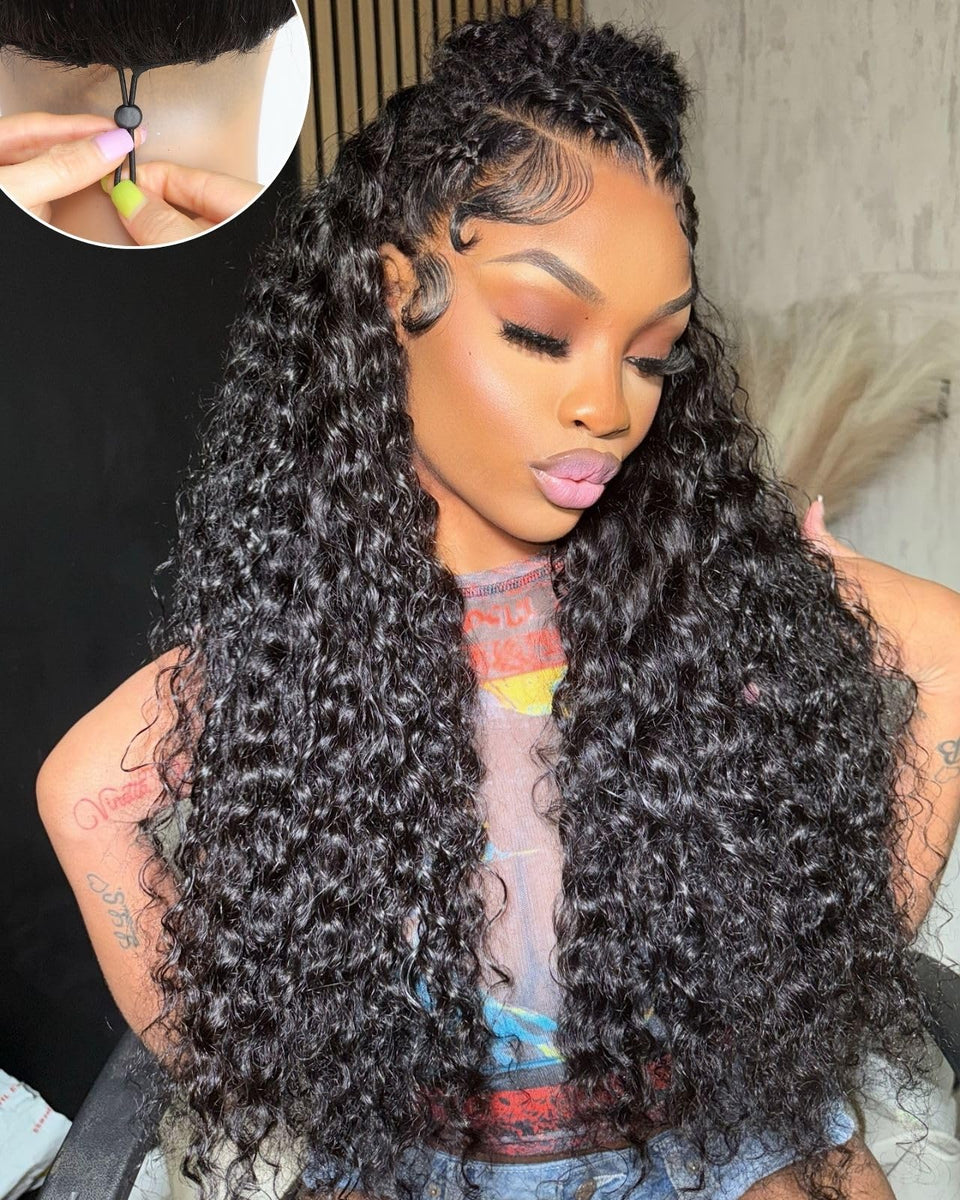 Serwell water wave lace front wig with 13x6 parting for natural styling.